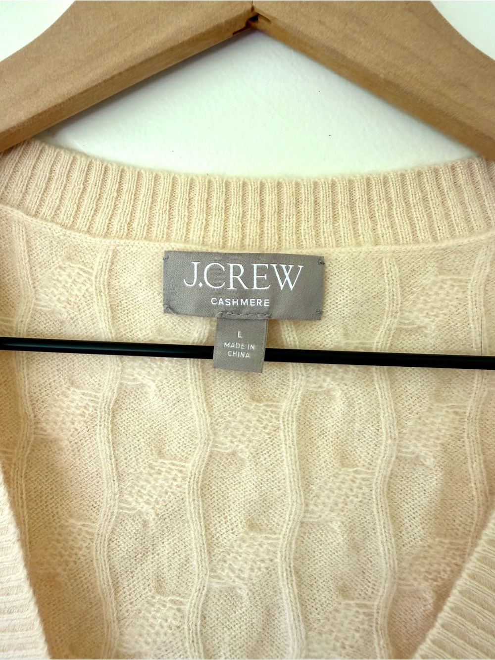 J. Crew cashmere cable knit vest in cream - Picture 6 of 6